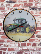Load image into Gallery viewer, JD Green Tractor Wall Clock Round Battery Operated Gift
