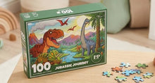 Load image into Gallery viewer, Jurassic Journey Jigsaw Puzzle Art 100 Pieces Animals Children Kids Christmas
