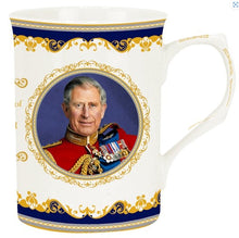 Load image into Gallery viewer, King Charles III Mug His Majesty Coronation May 6th 2023 Fine China Can Shape
