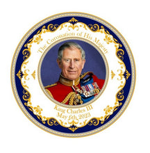 Load image into Gallery viewer, King Charles III Plate Round 11.5cm His Majesty Coronation May 6th 2023
