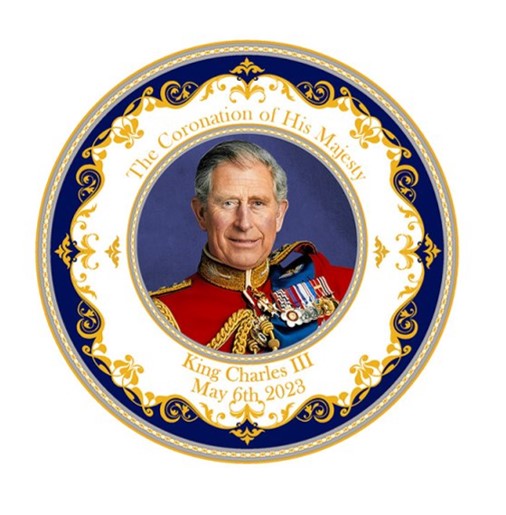 King Charles III Plate Round 11.5cm His Majesty Coronation May 6th 2023