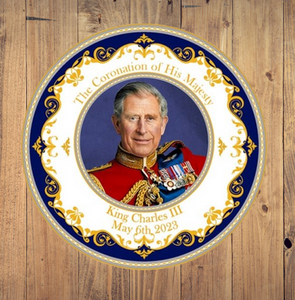 King Charles III Plate Round 11.5cm His Majesty Coronation May 6th 2023