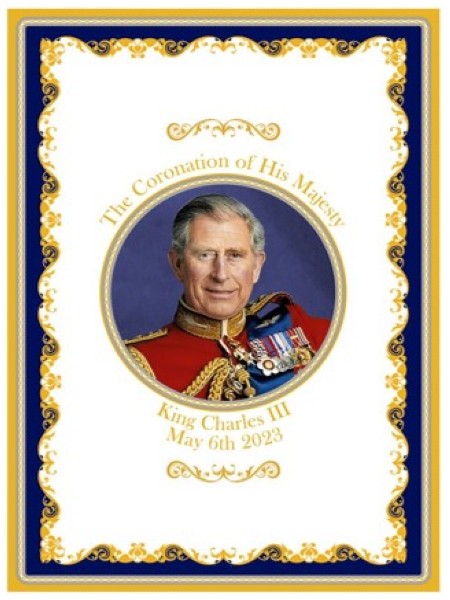 King Charles III Magnet Metal Rectangular His Majesty Coronation May 6th 2023