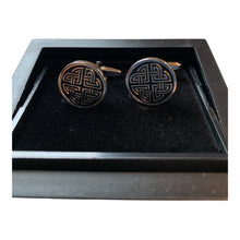 Load image into Gallery viewer, Mens Cufflinks Irish Celtic Knot Enamel Metal Saint Patrick&#39;s Gift
