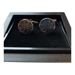 Mens Cufflinks Irish Celtic Knot Enamel Metal Saint Patrick's Gift