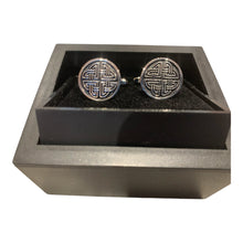 Load image into Gallery viewer, Mens Cufflinks Irish Celtic Knot Enamel Metal Saint Patrick&#39;s Gift
