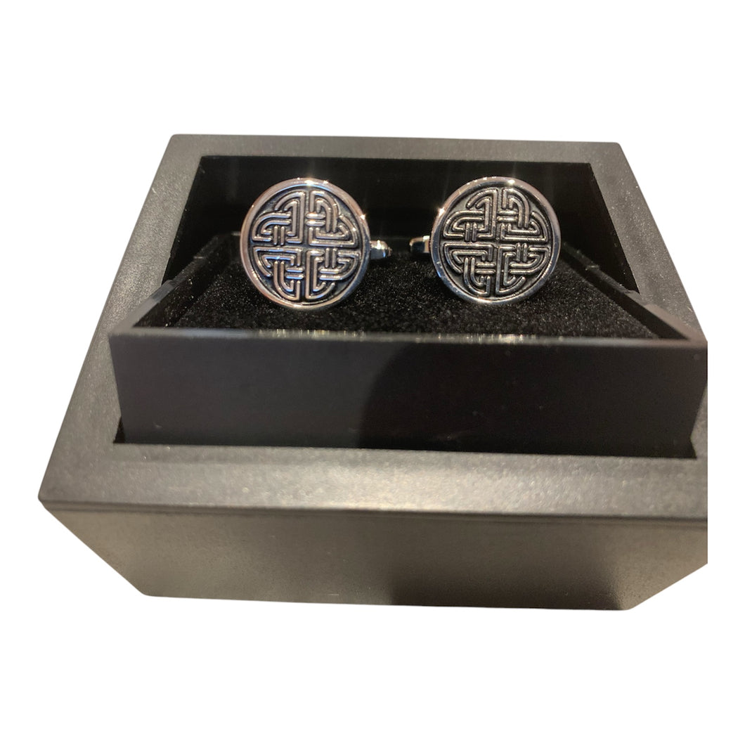 Mens Cufflinks Irish Celtic Knot Enamel Metal Saint Patrick's Gift
