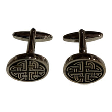 Load image into Gallery viewer, Mens Cufflinks Irish Celtic Knot Enamel Metal Saint Patrick&#39;s Gift
