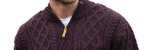 Load image into Gallery viewer, Men's Sweater Half Zip Damson 100% Donegal Wool Irish Knitwear
