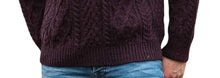 Load image into Gallery viewer, Men's Sweater Half Zip Damson 100% Donegal Wool Irish Knitwear
