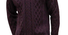 Load image into Gallery viewer, Men's Sweater Half Zip Damson 100% Donegal Wool Irish Knitwear
