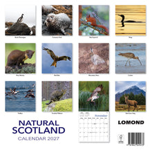 Load image into Gallery viewer, Natural Scotland 2027 Calendar Wall Planner Organiser Red Kite Puffins
