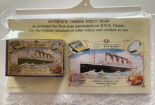 Load image into Gallery viewer, White Star Line RMS Titanic Embroidered 100% Cotton Face Cloth and Vinolia Soap
