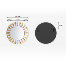 Load image into Gallery viewer, Round Mirror 60cm Gold Silver Wall Hanging Beveled Edge Hallway Bathroom Bedroom
