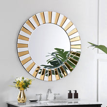 Load image into Gallery viewer, Round Mirror 60cm Gold Silver Wall Hanging Beveled Edge Hallway Bathroom Bedroom
