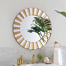 Load image into Gallery viewer, Round Mirror 60cm Gold Silver Wall Hanging Beveled Edge Hallway Bathroom Bedroom
