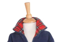 Load image into Gallery viewer, Bagpipes Zip Neck Fleece Navy Embroidered Children Pullover Assorted Sizes
