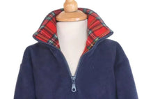 Load image into Gallery viewer, Bagpipes Zip Neck Fleece Navy Embroidered Children Pullover Assorted Sizes
