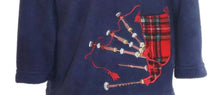 Load image into Gallery viewer, Bagpipes Zip Neck Fleece Navy Embroidered Children Pullover Assorted Sizes
