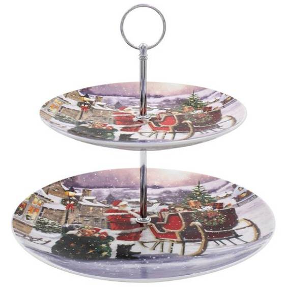 Santa Claus Two-Tier Cake Stand Gift Boxed