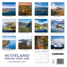 Load image into Gallery viewer, Scotland From The Air 2027 Calendar Wall Planner Organiser Eilean Donan Castle
