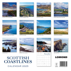 Scottish Coastlines Calendar 2025 Organiser Wall Planner Christmas Gift