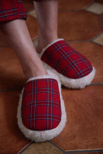 Load image into Gallery viewer, Men&#39;s Slippers Flannel Red Tartan Royal Stewart Lambswool Slip On Irish Gift

