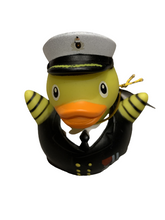 Load image into Gallery viewer, Titanic 1912 Bath Toy Yellow Duck Officer White Star Line Children 2 Pack Gift
