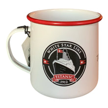 Load image into Gallery viewer, Titanic 1912 Enamel Mug White Star Line Authentic Coffee Tea Collectable Gift
