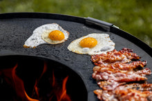 Load image into Gallery viewer, Viking XXL 80cm Fire Bowl with Grill Plate Natural Steel Cook King Handmade in EU
