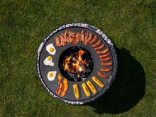 Load image into Gallery viewer, Viking XXL 80cm Fire Bowl with Grill Plate Natural Steel Cook King Handmade in EU
