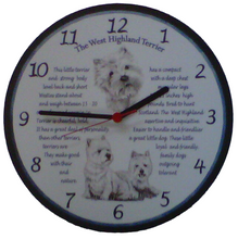 Load image into Gallery viewer, West Highland Terriers Battery Operated Wall Clock Westies Dogs
