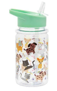 Cats and Dogs Decorated Children's Plastic Drinks Bottle