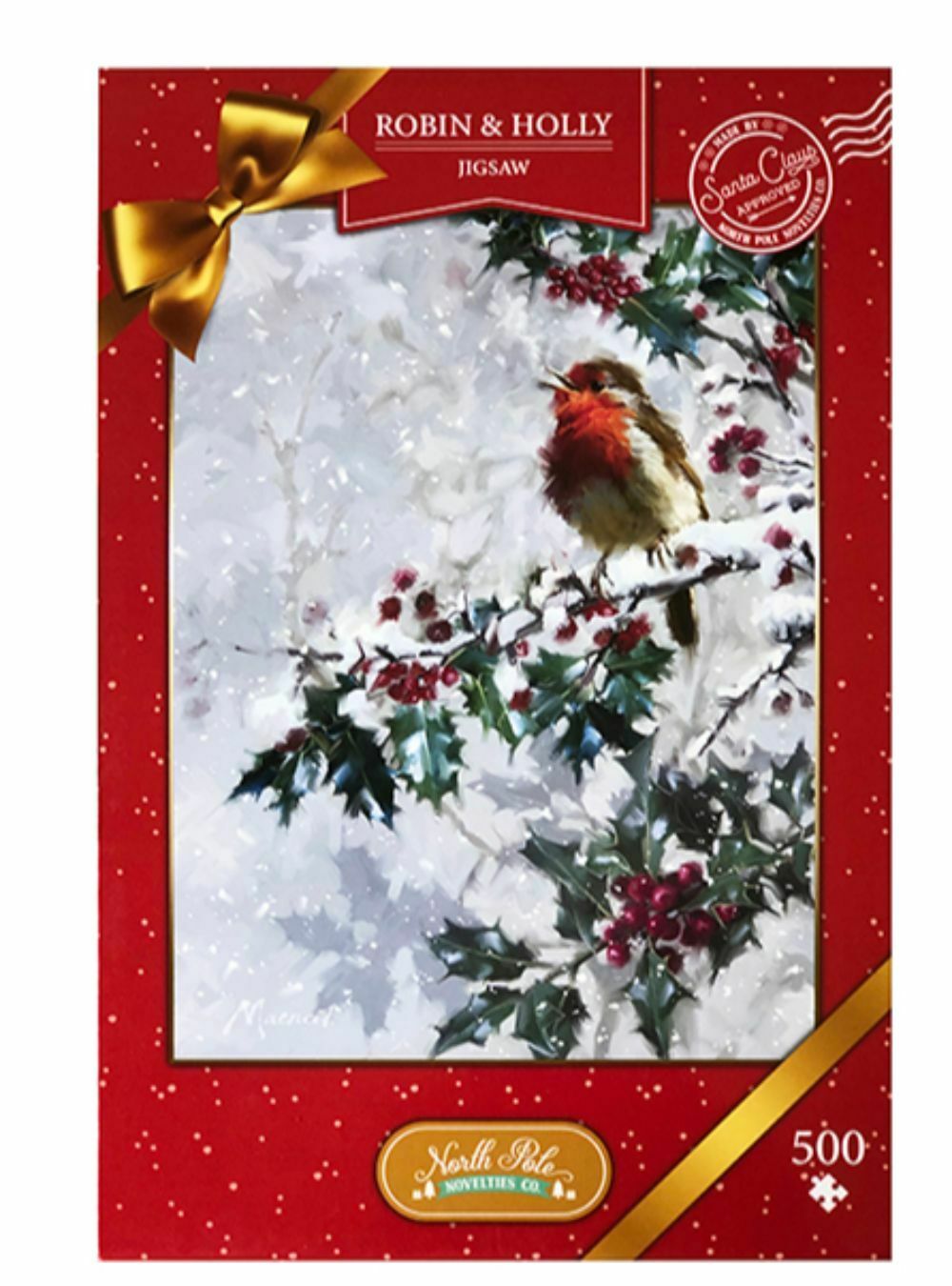 Festive Robin and Holly Jigsaw Puzzle 500 Pieces