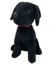 Load image into Gallery viewer, Furry Dog Soft Doorstop Black Fabric Novelty Animal Door Stopper
