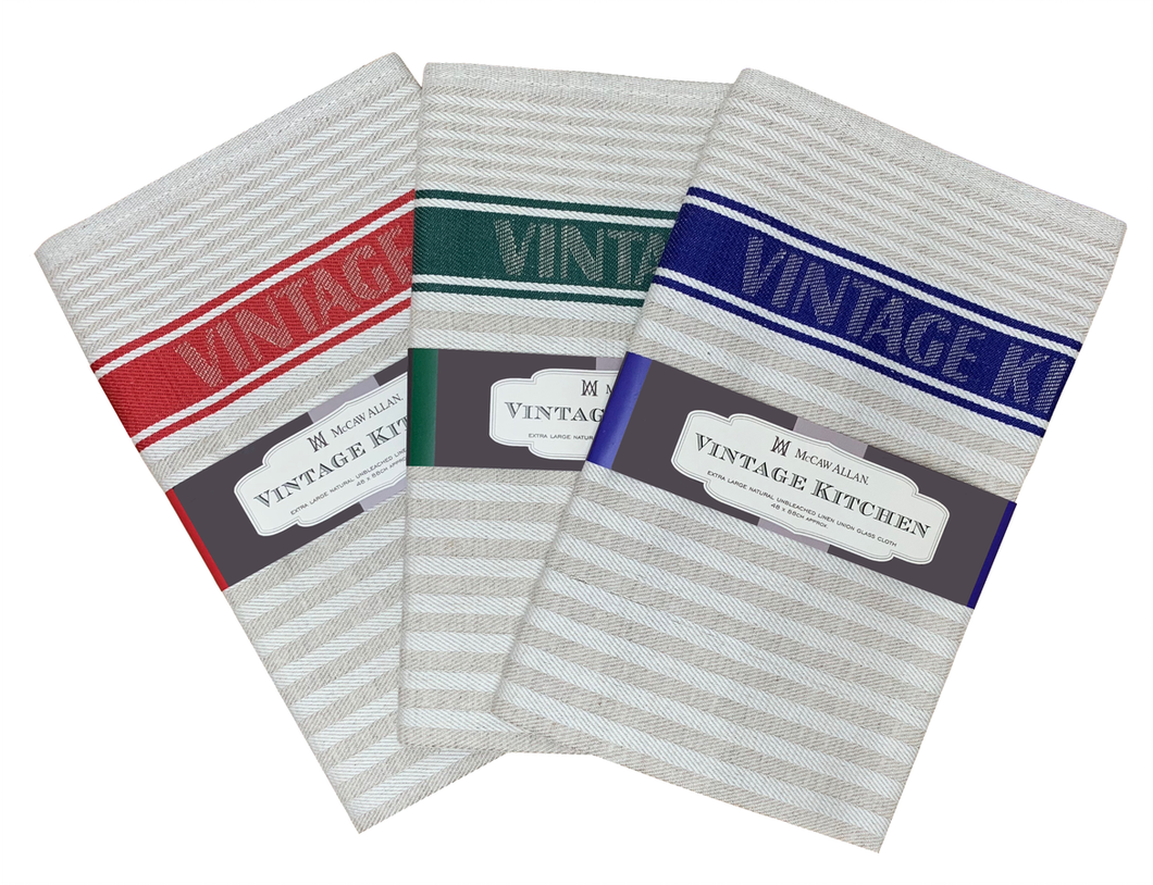 Vintage Kitchen Large Linen Union Glass Cloths by Samuel Lamont