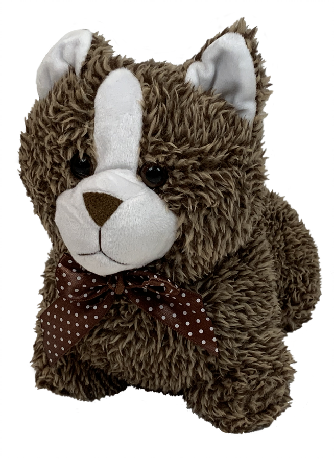 Furry Brown and White Cat Soft Doorstop
