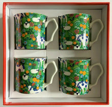 Load image into Gallery viewer, Four Green Fields 4-Piece China Mugs Gift Set Boxed
