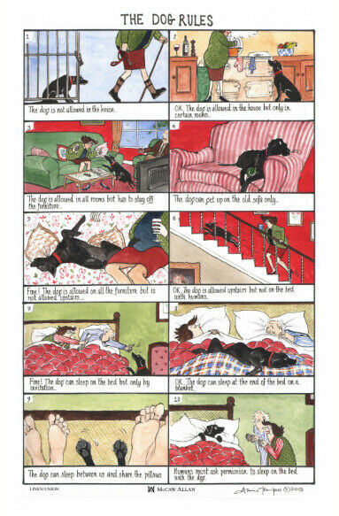 The Dog Rules Linen Union Tea Towel