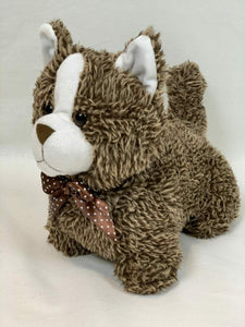 Furry Brown and White Cat Soft Doorstop