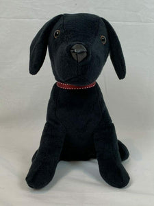Furry Dog Soft Doorstop Black Fabric Novelty Animal Door Stopper
