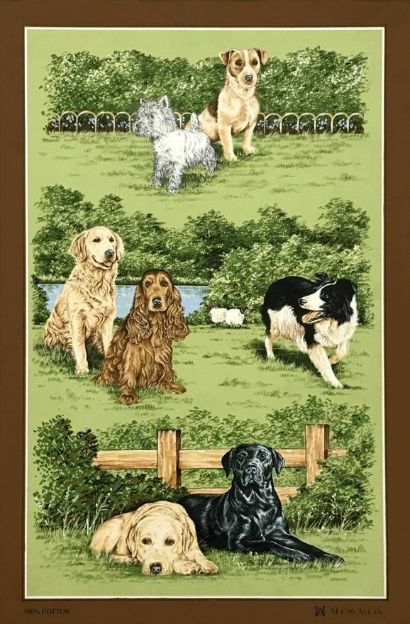 Dogs Cotton Tea Towel