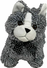 Load image into Gallery viewer, Furry Grey and White Cat Soft Doorstop
