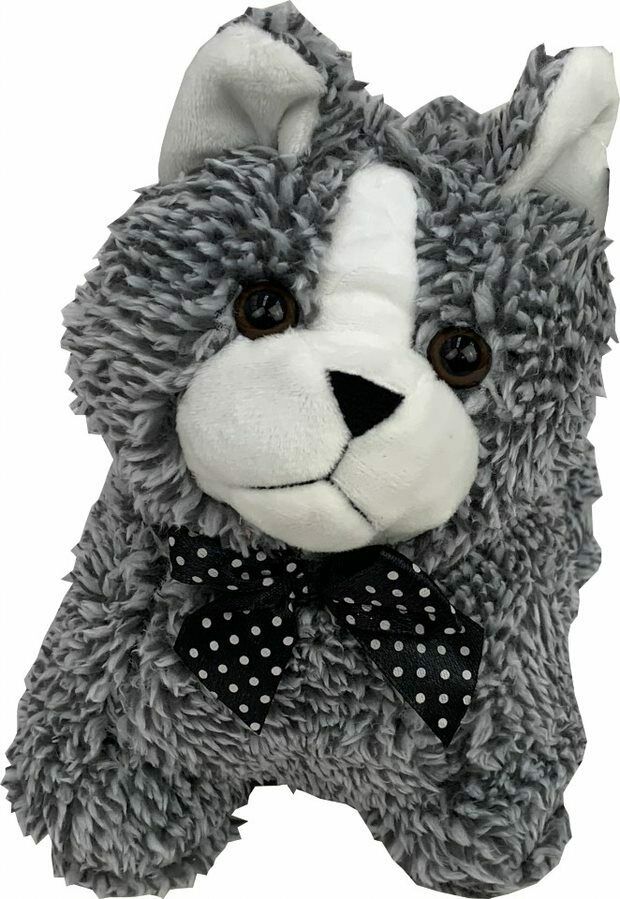 Furry Grey and White Cat Soft Doorstop