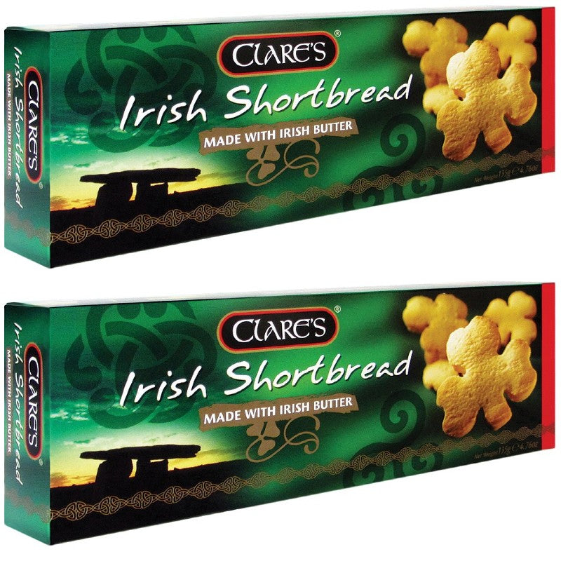 Clare's Irish Shortbread Shamrock Shape 135g x 2 packs