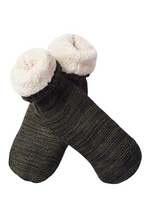 Load image into Gallery viewer, Donegal Wool Socks Knitted Fleece Lined Non Slip Unisex Irish Blackberry
