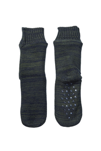 Donegal Wool Socks Knitted Fleece Lined Non Slip Unisex Irish Blackberry