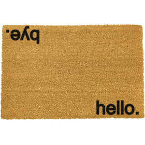 Natural Coir Doormat Hello and Bye