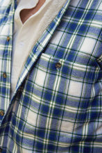Load image into Gallery viewer, Men’s Fleece Lined Shirt Collar 100% Cotton Douglas Blue Tartan Long Sleeve Relaxed Fit
