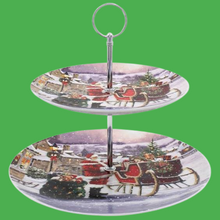 Load image into Gallery viewer, Santa Claus Two-Tier Cake Stand Gift Boxed
